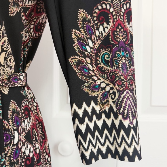 NWT DM Collection Black Multi Print Jeraldeen Jersey Shirt Dress 8 - Picture 8 of 16